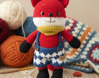 Amigurumi Fox Crochet Pattern, Beginner-Intermediate Plush Toy (PDF Download)