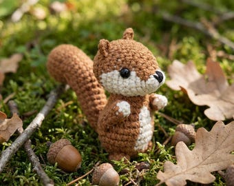Amigurumi Squirrel Crochet Pattern PDF, Beginner Animal Plush Toy, Easy Crochet Doll, Instant Download