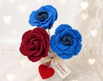 Blue Rose Crochet Pattern | Beginner Flower Tutorial (PDF Download)