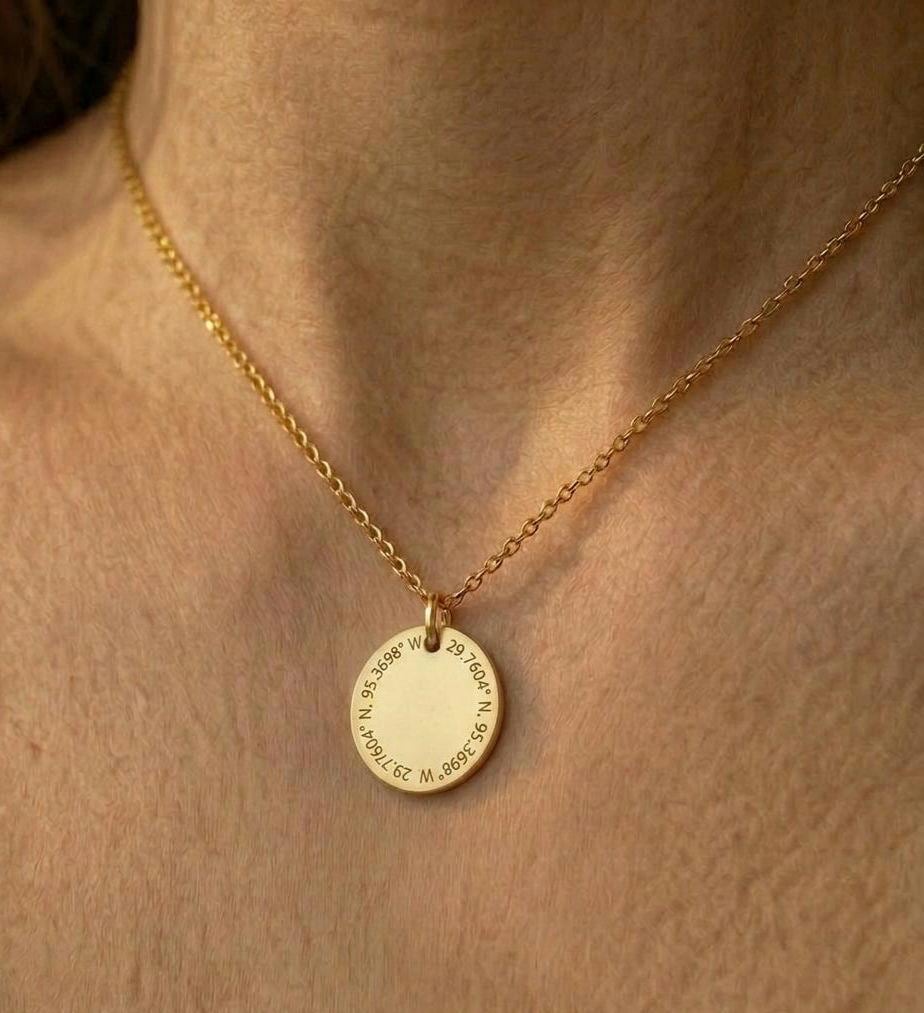 34 Discover Unique Map-Themed Jewelry for Your Next Adventure 22 Coordinates Necklace Personalized 18K Gold - Custom Map Necklace GPS…