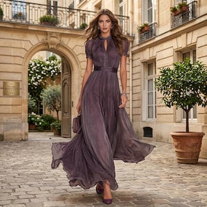 champagne ruched satin dress WEDTREND Women One Shoulder Evening with Slit Sheath Maxi Formal Dress with Sash, Champagne / US20W Weekend Outfit Floral Embroidery Floral Wrap Size:UK 18 | US 14 | 3X formal evenings