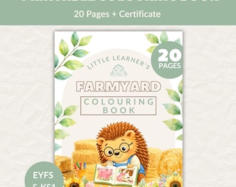 Farmyard Colouring Book Printable for Kids | 20 Colouring Pages | Preschool & EYFS Activity | Homeschool Worksheet | Instant Download