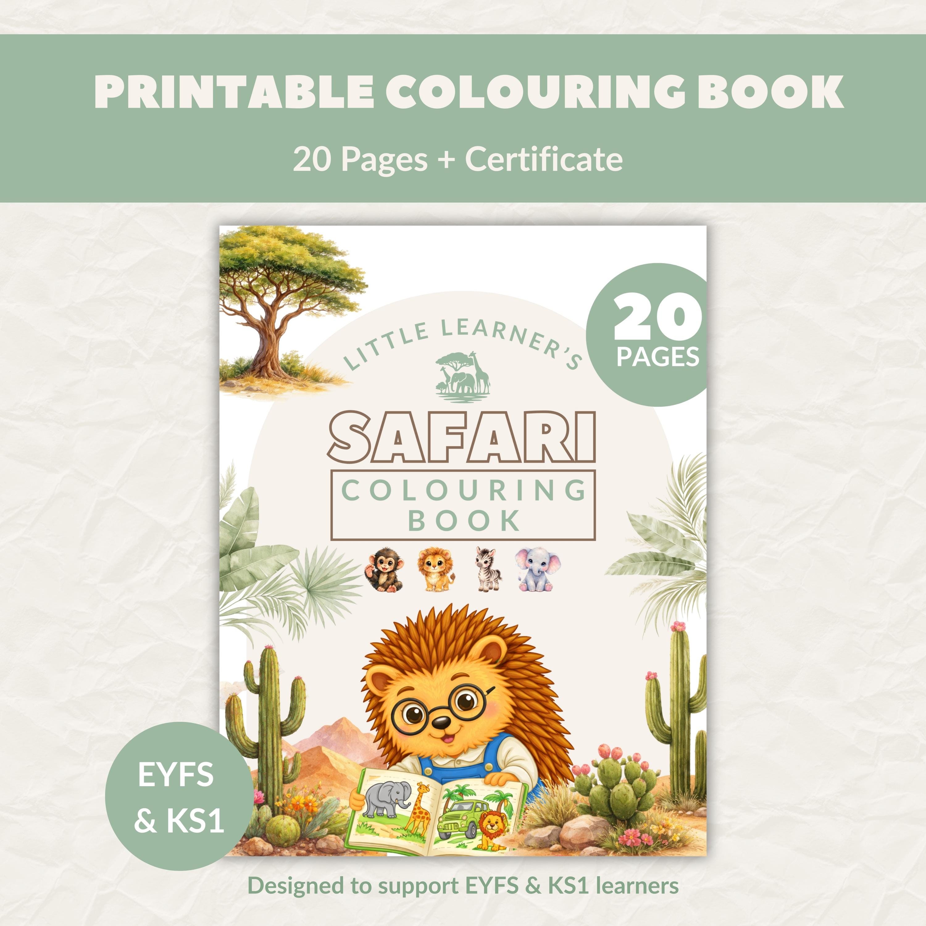 Safari Colouring Book for Kids Printable | Jungle Animals Colouring ...