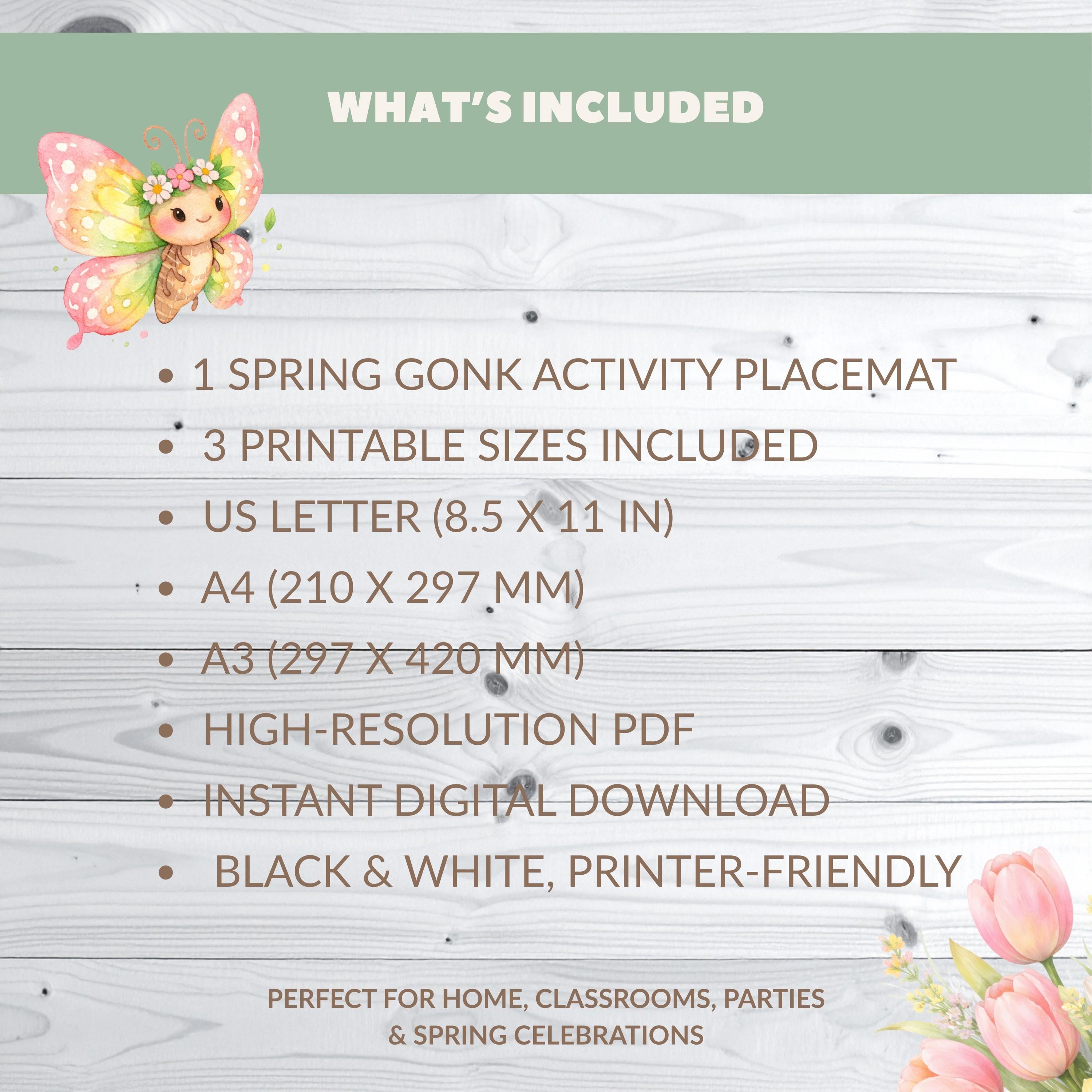 Spring Gonk Colour In Spring Gonk Activity Placemat Printable | Kids Easter Table Activity ...