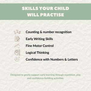 Educational printable worksheets helping children practise counting, early writing, fine motor skills, logical thinking, and problem solving.