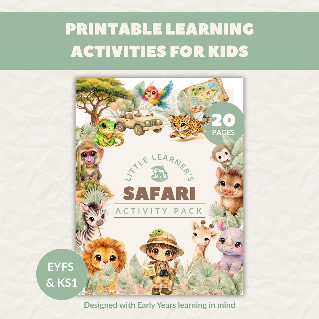 Safari Activity Pack for Kids | Printable Safari Worksheets | EYFS ...
