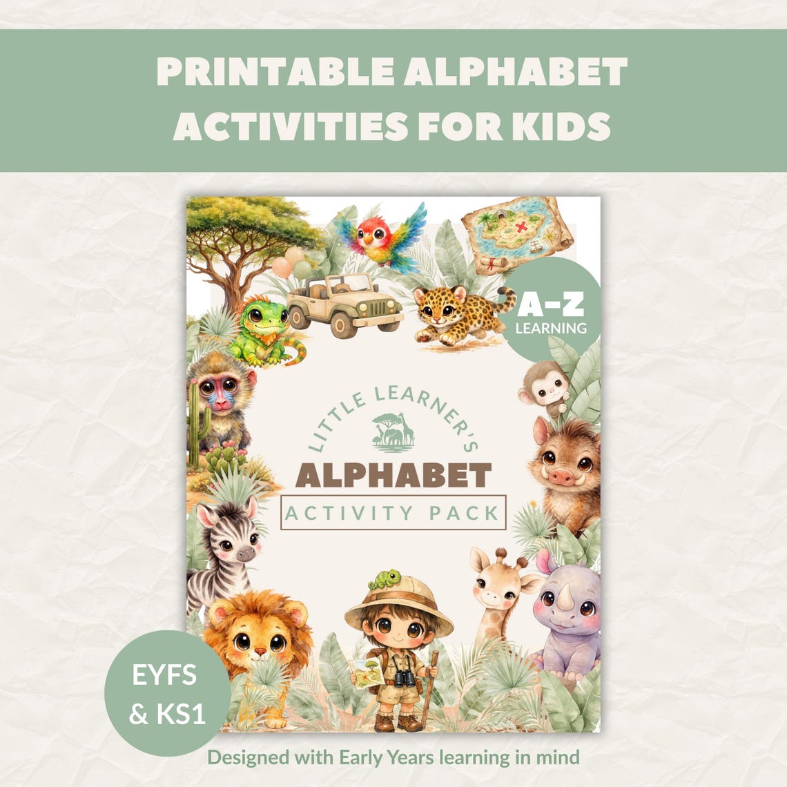 EYFS Alphabet Printable | Safari Letter Recognition Activity Pack | KS1 ...