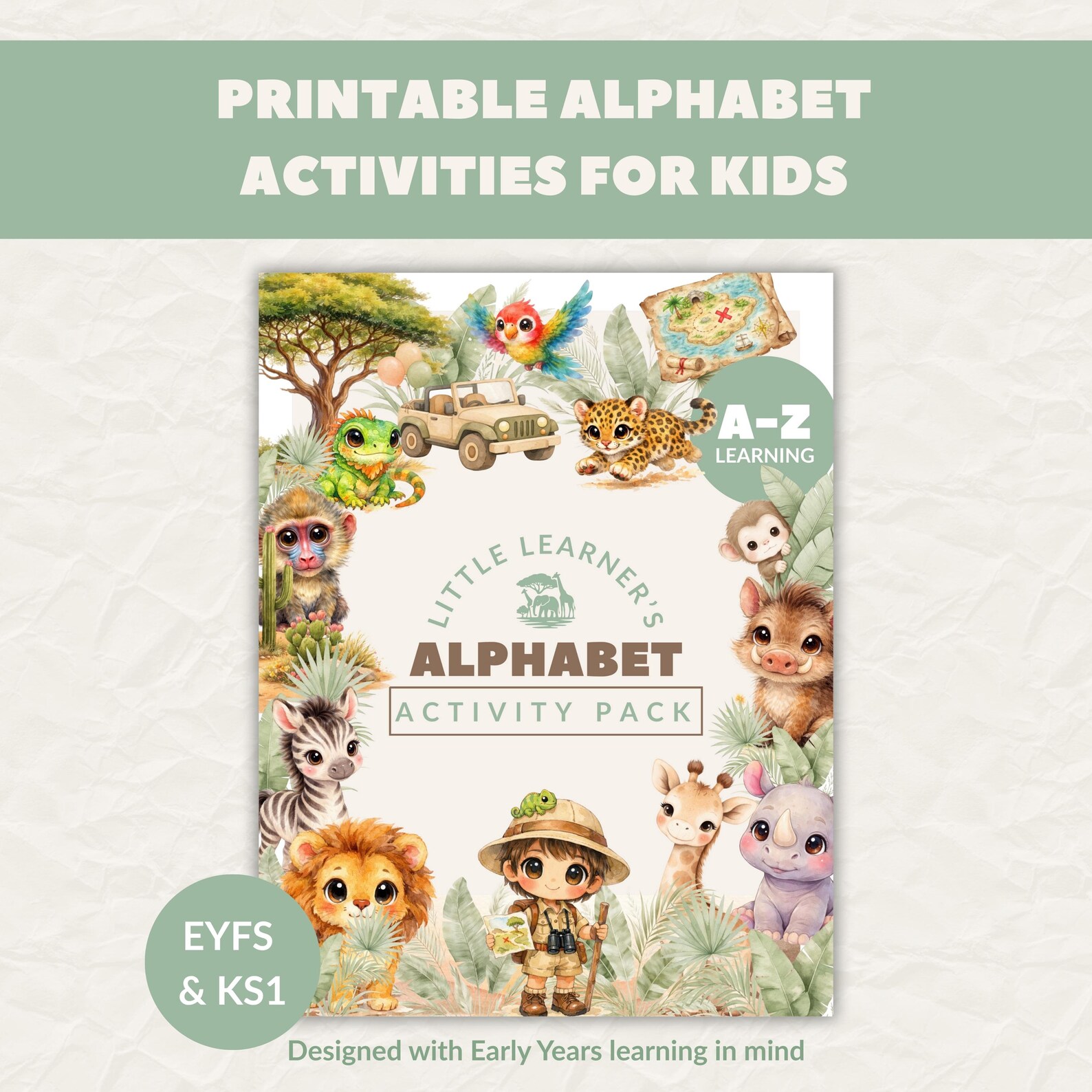 EYFS Alphabet Printable | Safari Letter Recognition Activity Pack | KS1 ...