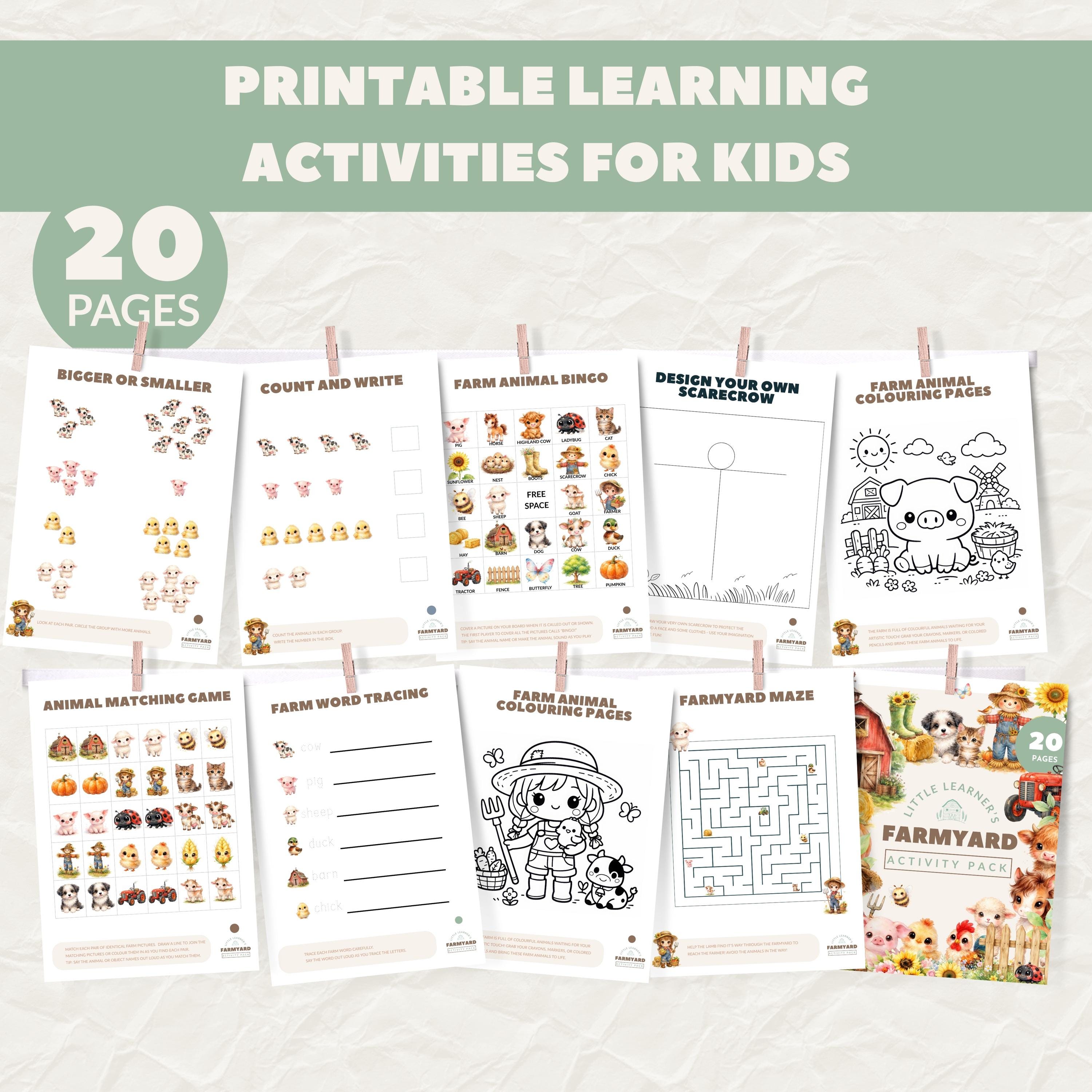 Farmyard Kids Activity Pack Printable | EYFS KS1 Learning Resource ...