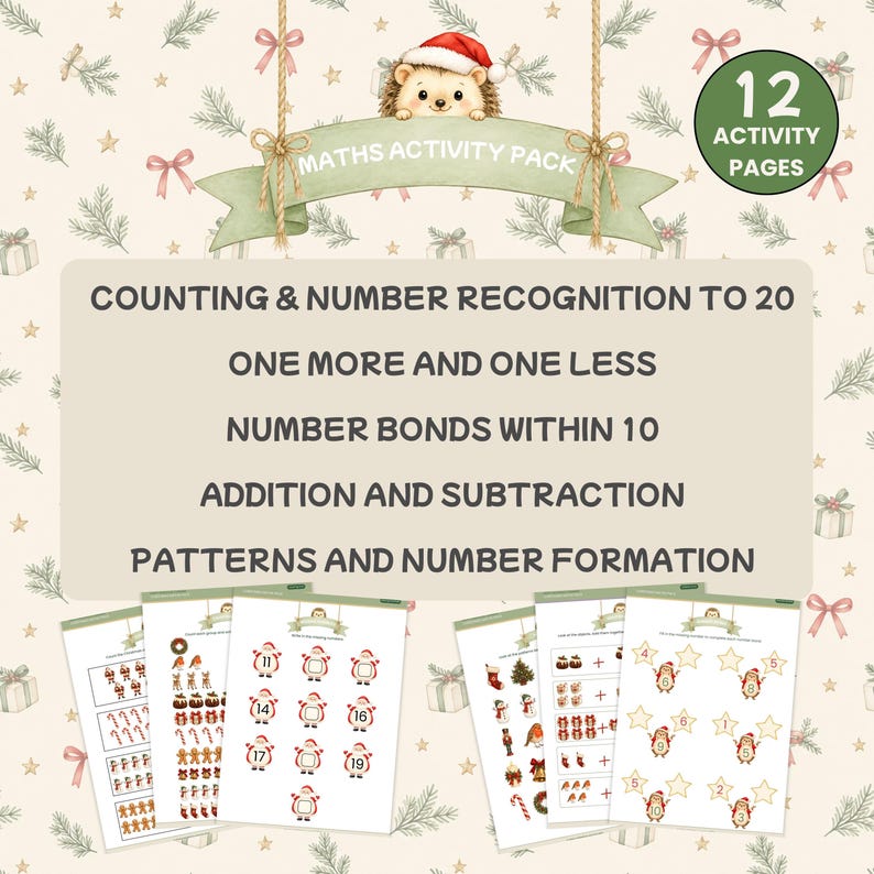 Christmas Maths Bundle | Printable EYFS Worksheets | Activity Pack ...