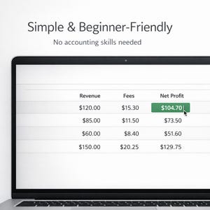 Etsy Profit Tracker Spreadsheet – Calculate Revenue & Net Profit Automatically | Simple Excel Tool image 3