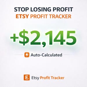 Etsy Seller Profit Tracker Excel | Calculate Revenue, Expenses & Net Profit