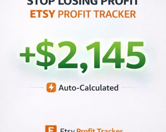 Etsy Seller Profit Tracker Excel | Calculate Revenue, Expenses & Net Profit