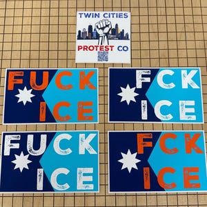 Minnesota Flag Protest Sticker - FCK ICE Vinyl Decal
