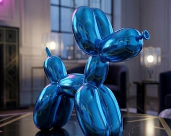 Statue de Chien en résine galvanisé de style nordique sculpture de ballon en forme d'animal, salon, décor, art de décoration moderne