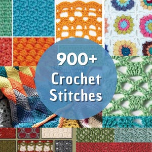 Coleção com mais de 900 padrões de pontos de crochê – Pacote completo da biblioteca de pontos (Download em PDF) Inglês