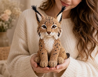 Realistischer Luchs Amigurumi Häkelanleitung, PDF, Waldtiere Plüschtier, Waldtier Häkelanleitung,