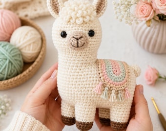 Cute Llama Amigurumi Crochet Pattern PDF – Step-by-Step Tutorial, Beginner Friendly, Instant Download