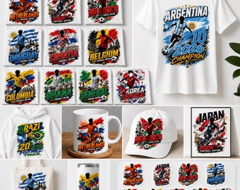 2026 World Soccer Teams PNG Bundle, Football Nations Clipart, Country Flag Soccer PNG, Sublimation DTF T-Shirt Designs