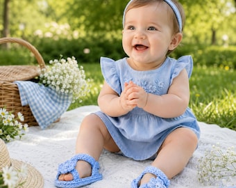 Baby Strap Flip Flops Crochet Pattern PDF – Newborn to 3-12 Months, Easy Tutorial, Instant Download