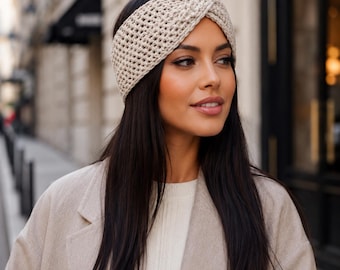 Easy Knit-Look Twisted Earwarmer Crochet Pattern PDF, Ribbed Headband Pattern, Instant Digital Download
