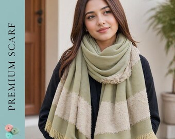 Crochet Shawl Pattern PDF – Elegant Sage Green Textured Wrap, Lightweight Boho Scarf, Triangle Stole, Beginner Friendly Instant Download
