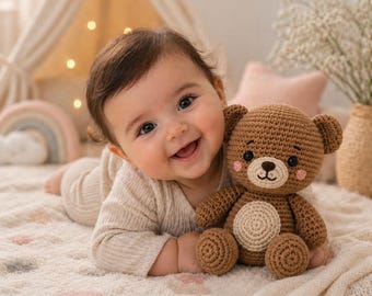 Amigurumi Teddy Bear Crochet Pattern PDF – Cute Plush Toy Tutorial, Beginner-Friendly English Digital Download