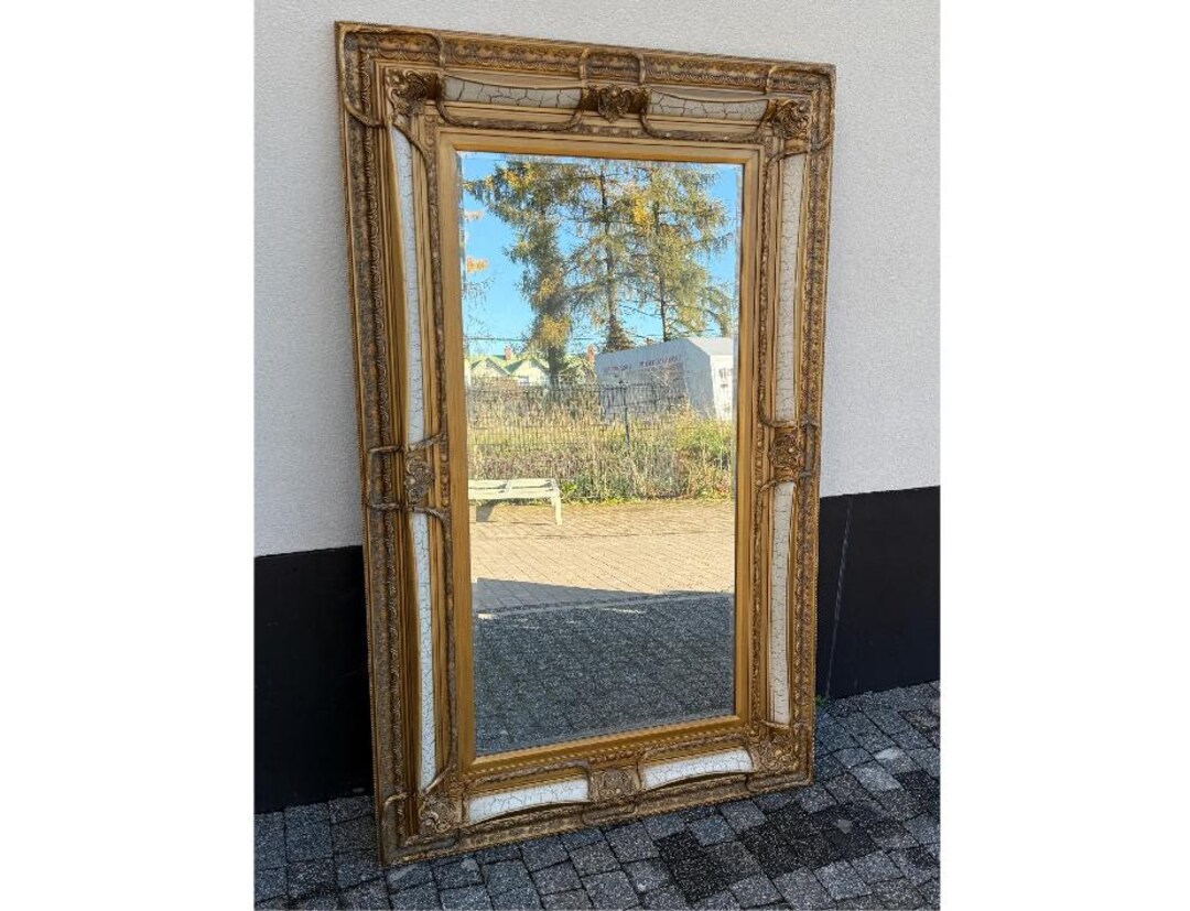 Large Baroque Gold & White Mirror 160x100 Cm - Ornate Wooden Frame - Etsy