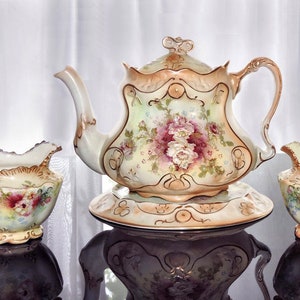 Crown Devon Royal Devon S F Co X543 Blush Tea Set Teapot Stand Sugar Creamer