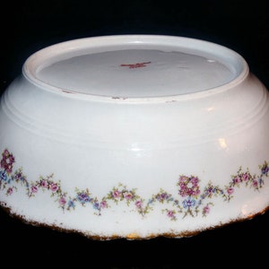 Haviland Limoges Schleiger 597 Bowl Gold Pink Roses Wreath