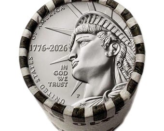 Rollo de medio dólar de la serie America 250 Enduring Liberty de 2026, acuñación P, sin circular.