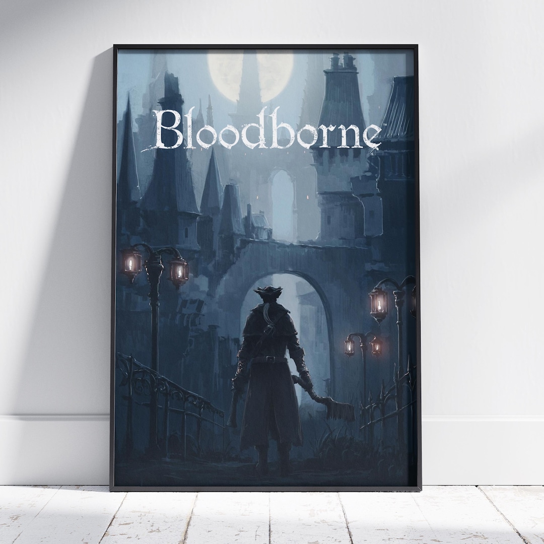 Bloodborne Poster, Hunter and Yharnam Wall Art, Gothic Horror Game ...