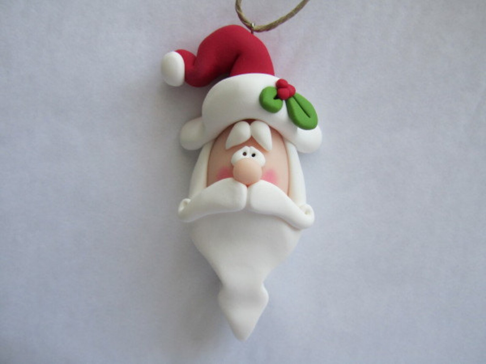 Polymer Clay Santa Ornament Etsy