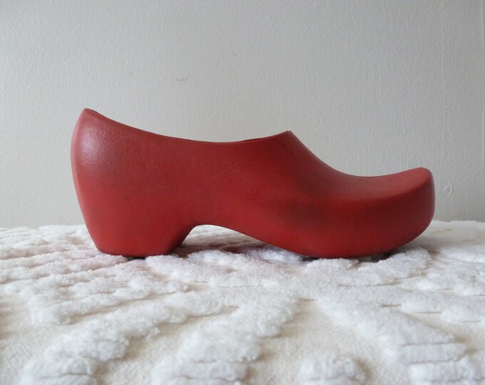 Vintage German Clogs Red Gardening Shoes 37 7 Etsy