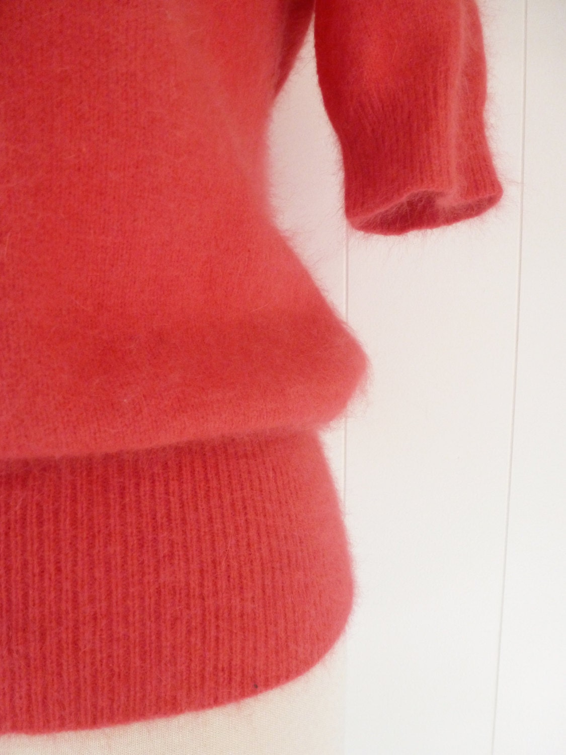 90's Pink Fuzzy Mohair Sweater Beaded Bow Neon Hot Pink Etsy