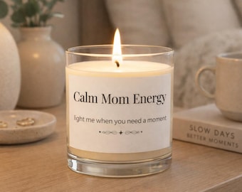 Vela Energética Calma para Mães | Presente para Mães | Vela Relaxante | Presente de Autocuidado | Vela Minimalista | Presente para Mães