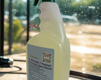 32 fl oz EXTRADEL™ Eco-Friendly Glass Cleaner – Streak-Free, Plant-Based Formula – Light Orange Essential Oil