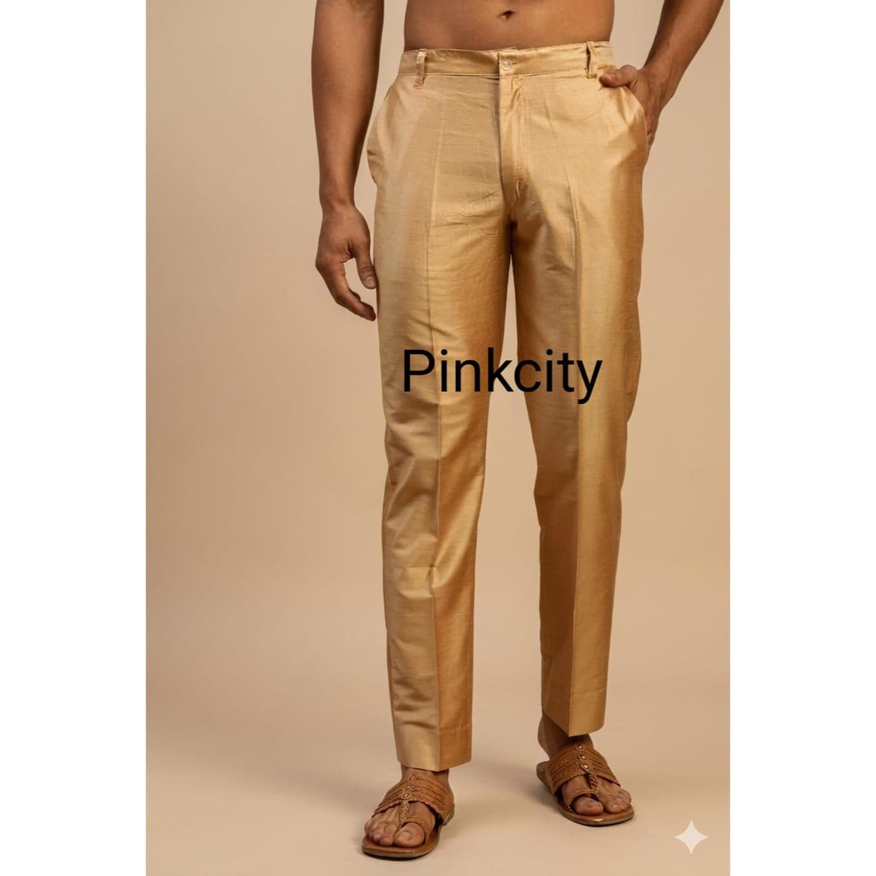 gold dress pants men Non-Iron Cotton Stretch Twill Pants main image 1