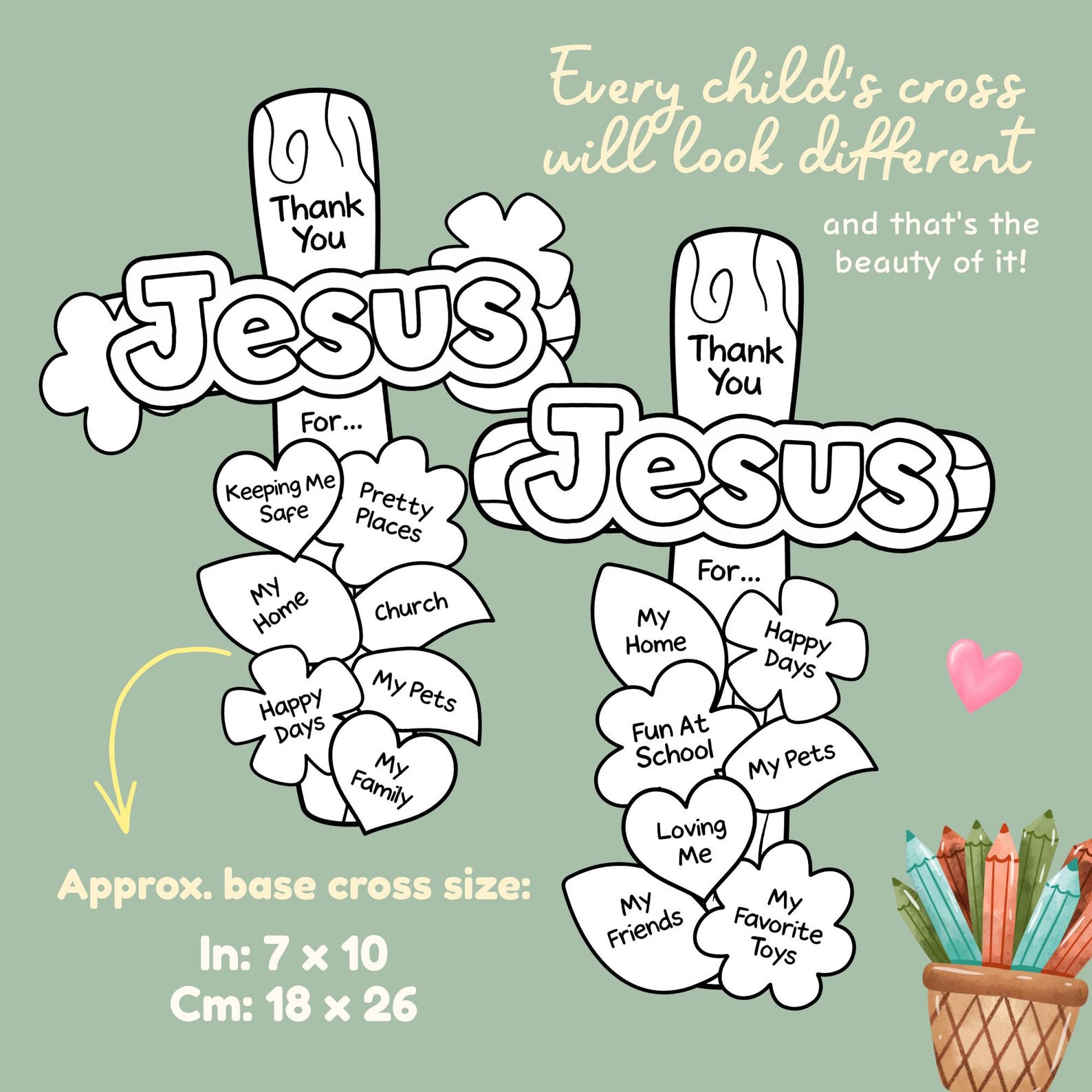 Thank You Jesus Craft, Christian Gratitude Activity for Kids, Printable