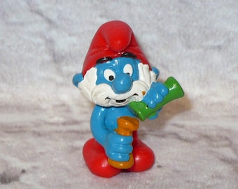 Vintage Applause PAPA SMURF PVC Figure Laboratory Mixing Bottles Beakers 2.5 tall 1980s