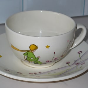 Vintage 1994 Le Petit Prince Tea Cup and Saucer Set ~ Antoine De Saint-Exupery ~ Gien France ~ Rare