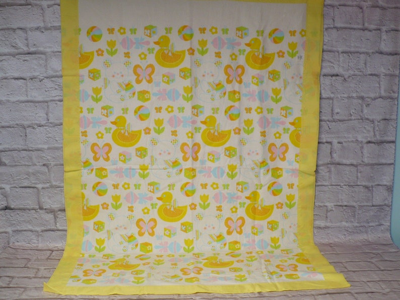 Hallmark Riegel Baby Blanket Vintage Yellow Crib Unused New Etsy