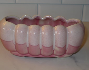 Vintage Mid Century Modern PINK Oval Planter ~ Small MCM Kitschy Planter for Plants