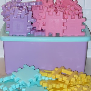 Vintage Little Tikes Wee Waffle Pastel Building Blocks With