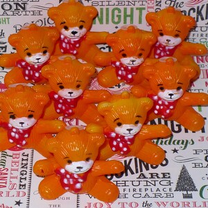 Teddy Bears ~ Vintage Plastic MINI STRING LIGHT Covers Christmas Tree Lights ~ Lot of 9