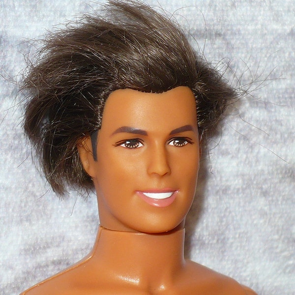 Vintage Mattel Barbie Doll 1990's KEN Brown Rooted Hair Nude Naked for OOAK or Custom 1990 Head Mold