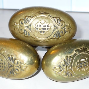 Antique Brass Victorian Door Knobs Hardware ~ Set of 3 Architectural Salvage