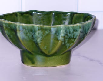 Vintage USA Cookson Glazed Pottery Mid Century Modern Planter Dark Green CP 3206 ~ Indoor Potted Plants ~ MCM Planter