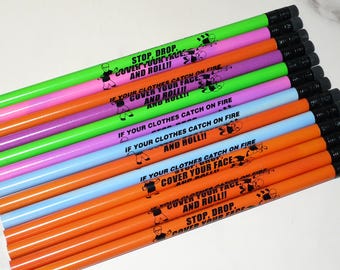 Vintage Color Changing Stop Drop and Roll Pencils ~ 13pc School Pencils ~ Unused