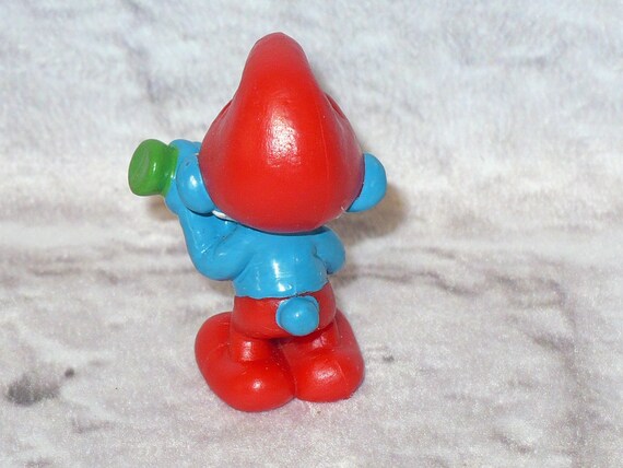 Vintage Applause PAPA SMURF PVC Figure Laboratory Mixing Bottles Beakers 2.5 tall 1980s